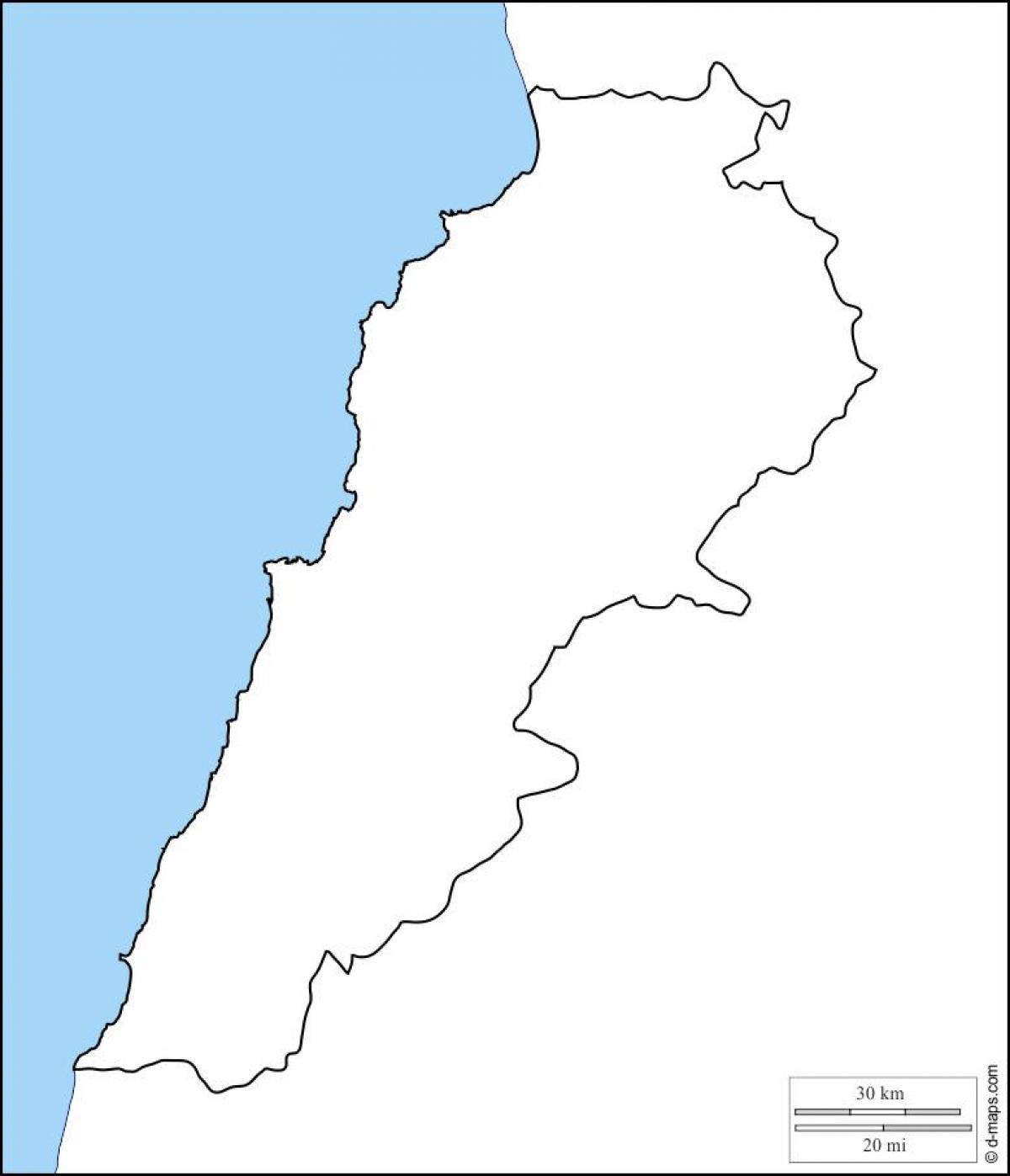 blanke kort af Libanon