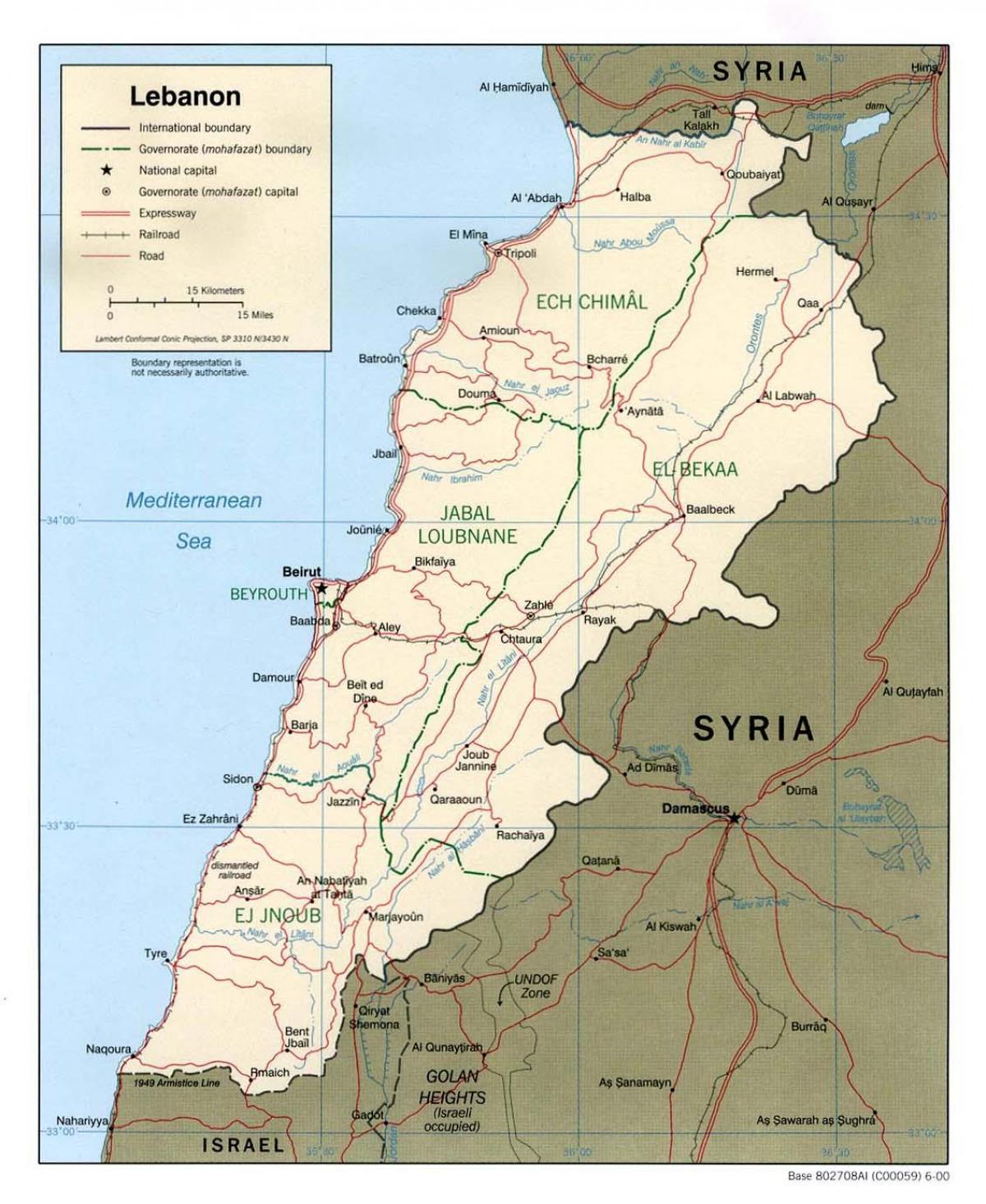 kort Libanon