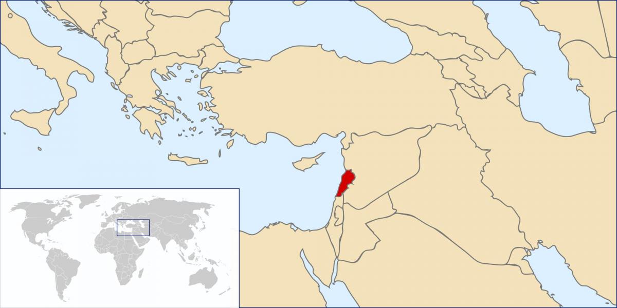 kort over Libanon verden 